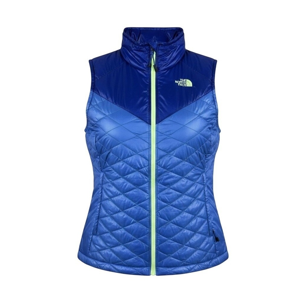 The North Face Womens ThermoBall PrimaLoft Quilted Vest Blue Neon Medium